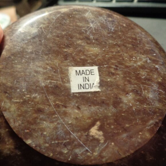 Carved Stone Potpourri/ Incense Vessel 4.5" Across Never used - Picture 4 of 4